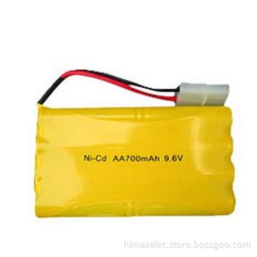 Customized 9.6V battery pack, AA, 700, 800 and 1,000mah